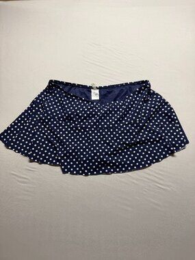 Lands' End Women's Swim Skirt | Size 18W | Polka Dot Blue White